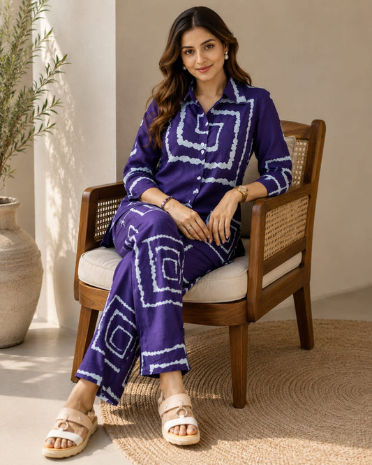 Smart Premium Woven Cotton Co-Ord Set