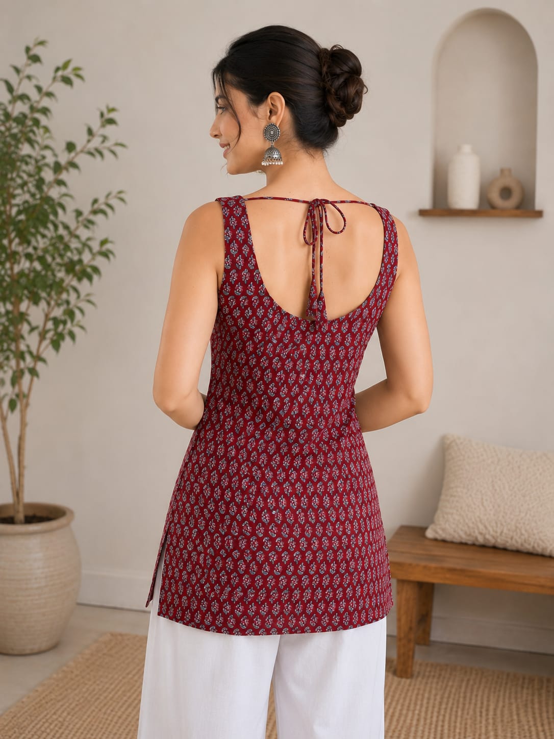 Maroon Muse Strappy Short Kurti