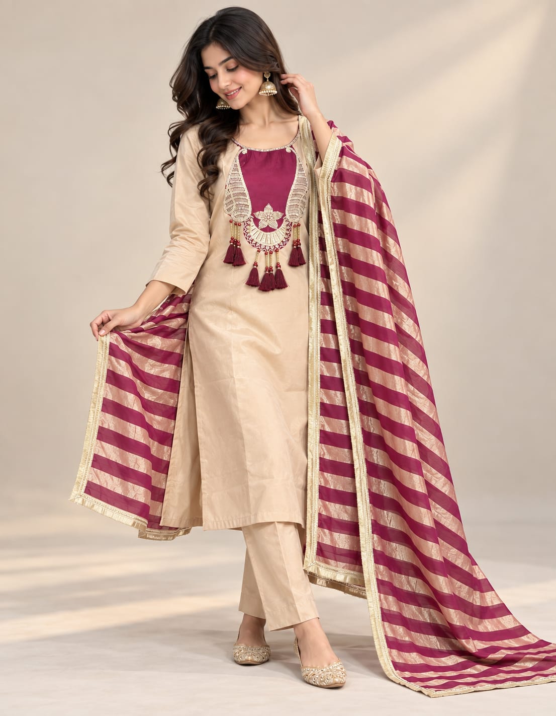Meher Zari Glass Malai Suit Set