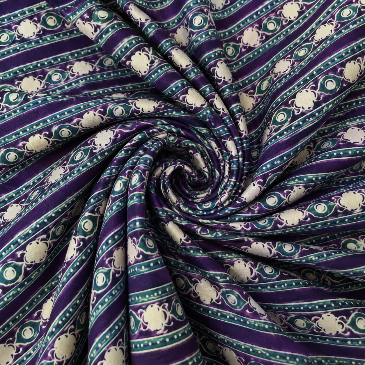 Purple Rangoli Cotton Running Fabric