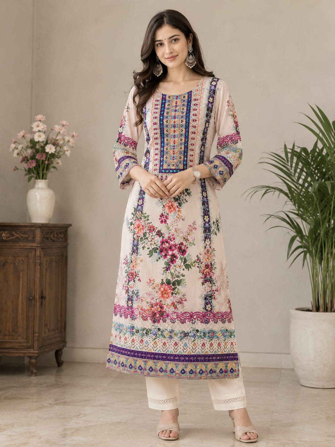 Noor-E-Gul Lilac Silk Suit Set