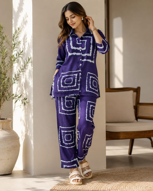 Smart Premium Woven Cotton Co-Ord Set