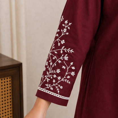 Berry Muse Cotton Kurta Pant Set