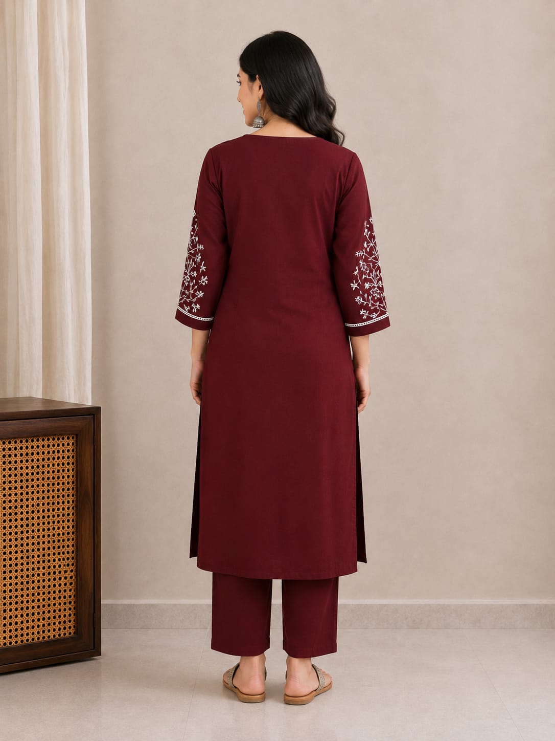 Berry Muse Cotton Kurta Pant Set