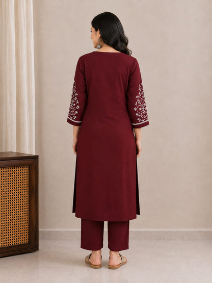 Berry Muse Cotton Kurta Pant Set
