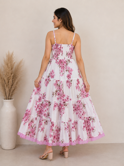 Blossom Grace Floral Cotton Dress