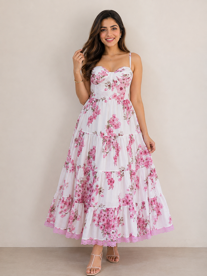 Blossom Grace Floral Cotton Dress