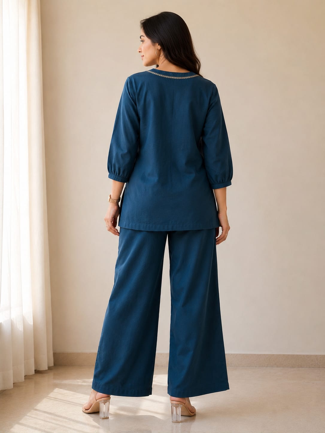 Blue Iris Embroidered Co-ord Set