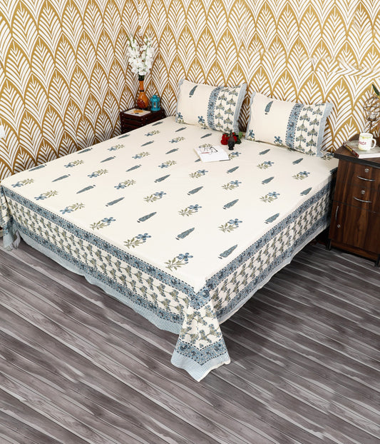 Botanical Breeze King Size Cotton Bedsheet Set