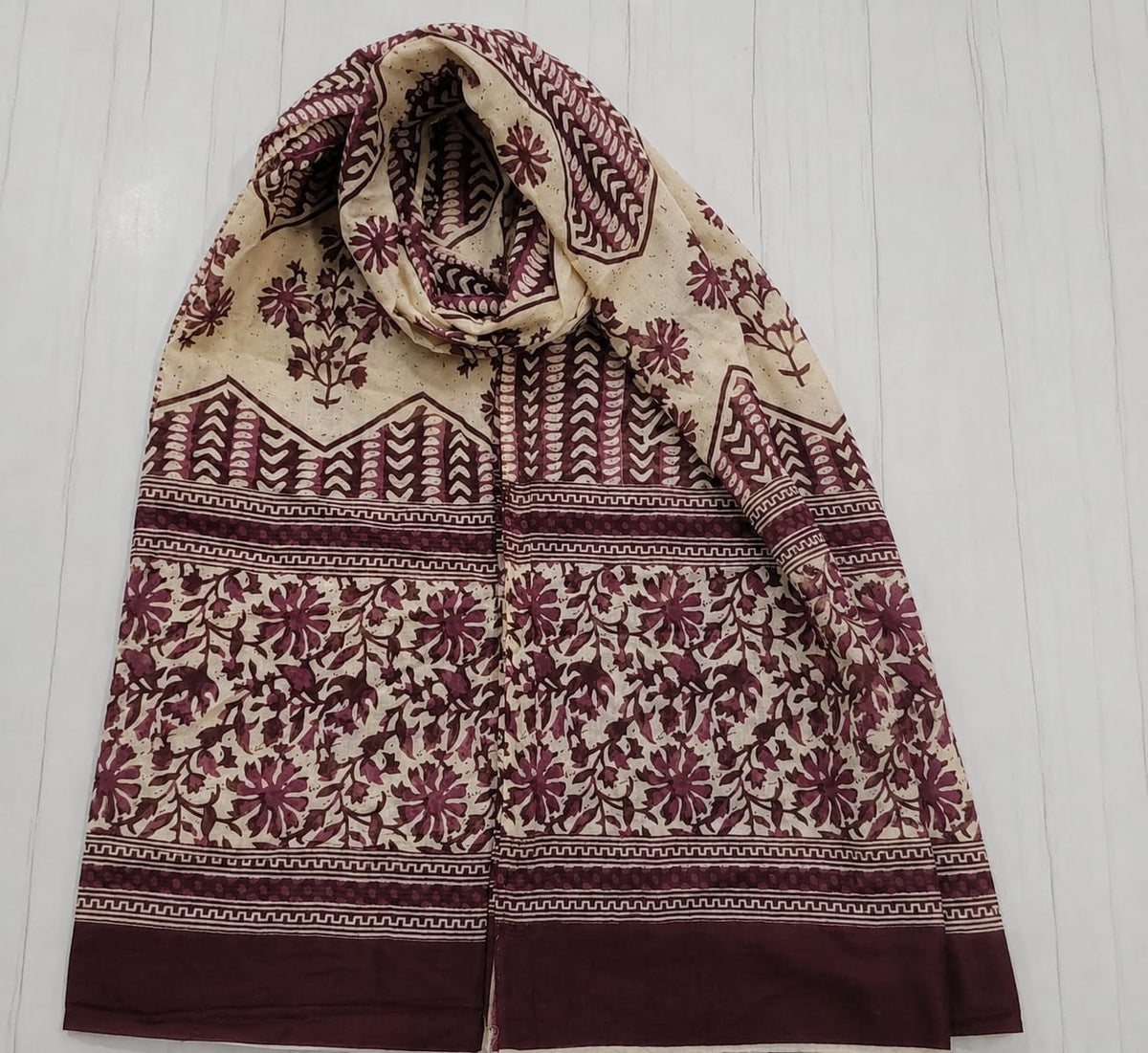 Burgundy Floral Heritage Pure Cotton Suit Set