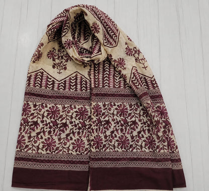 Burgundy Floral Heritage Pure Cotton Suit Set