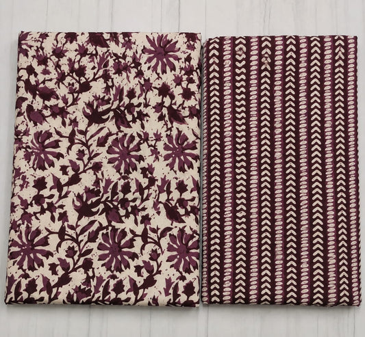 Burgundy Floral Heritage Pure Cotton Suit Set
