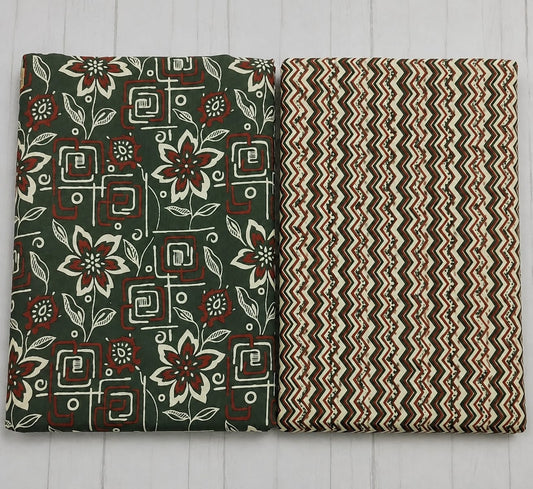Emerald Heritage Floral Cotton Suit Set