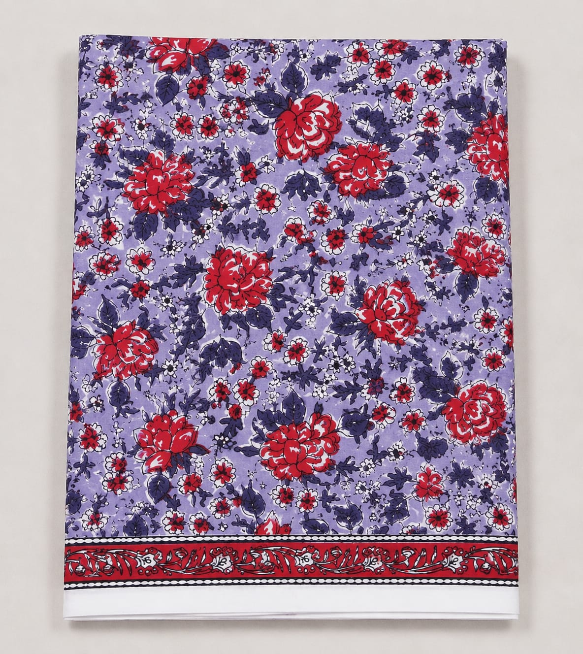 Gulab Rang Floral Cotton Suit with Chiffon Dupatta