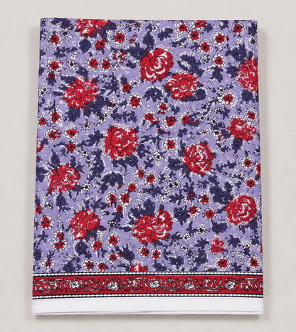 Gulab Rang Floral Cotton Suit with Chiffon Dupatta