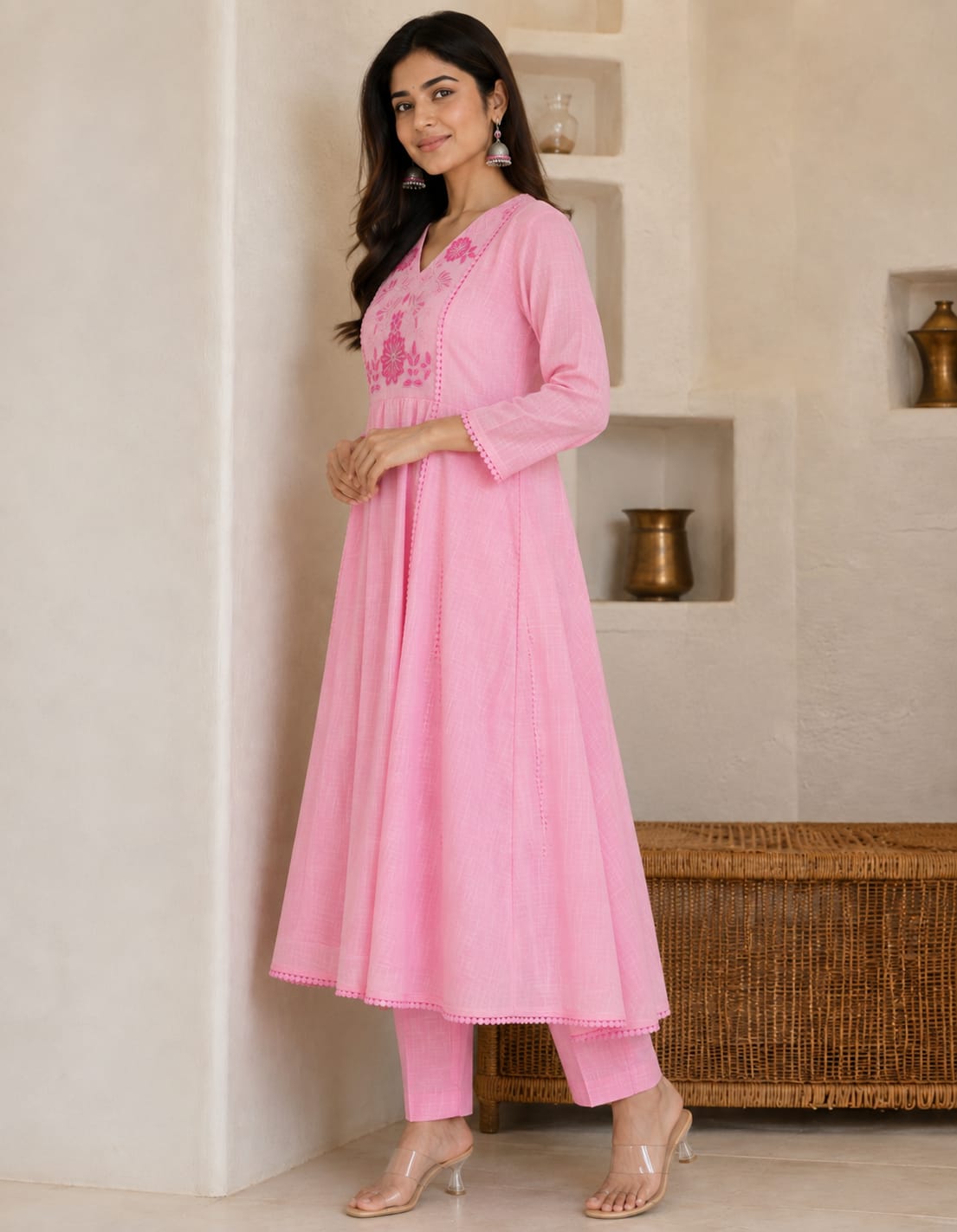 Gulabi Aari Bloom Cotton Suit Set