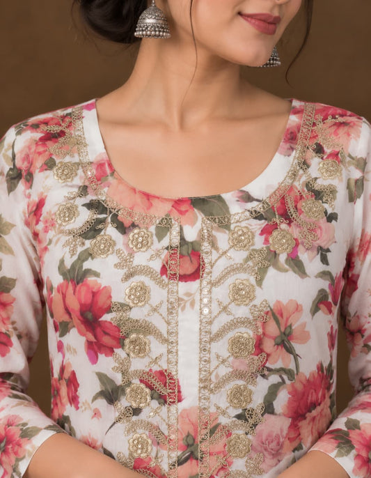 Gulabi Gulshan Chanderi Suit Set