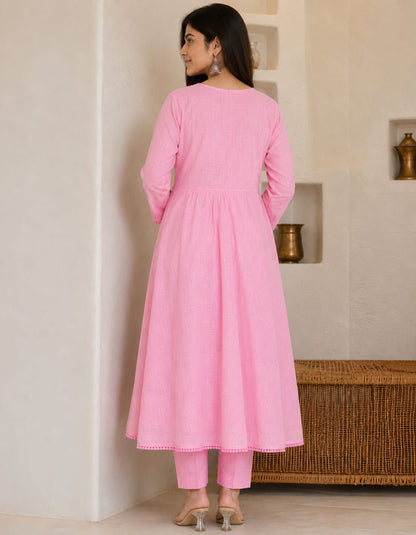 Gulabi Aari Bloom Cotton Suit Set