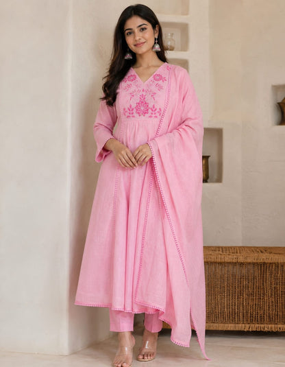 Gulabi Aari Bloom Cotton Suit Set