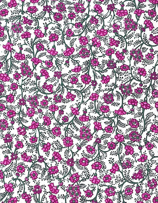 Gulabi Phool Jaal Cotton Running Fabric