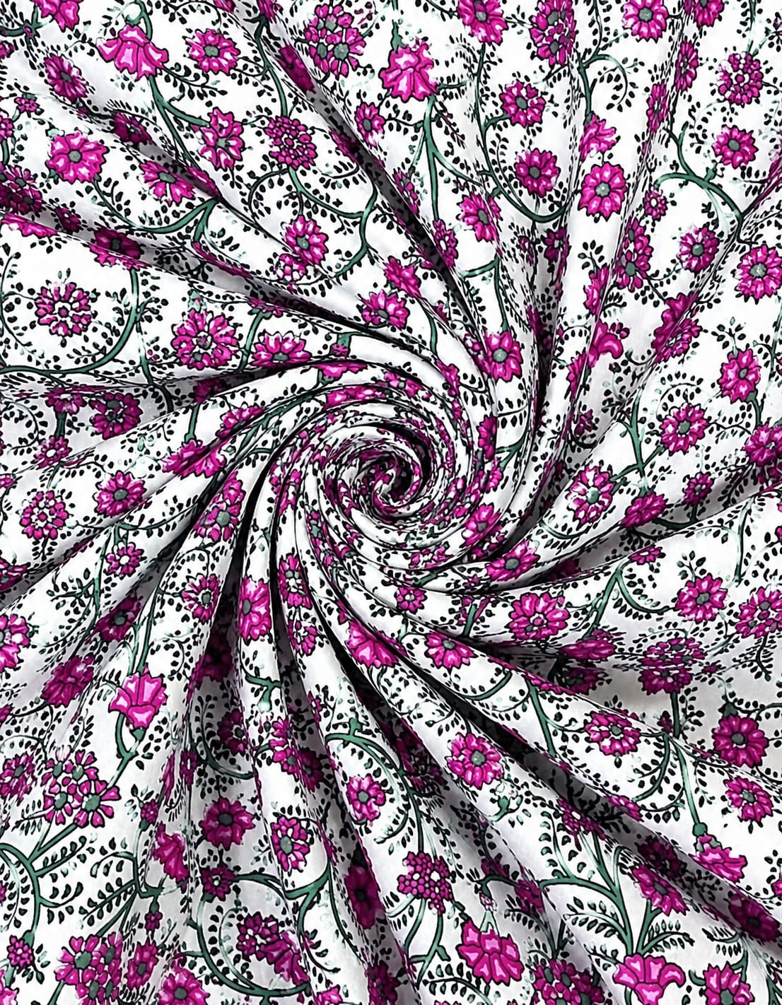 Gulabi Phool Jaal Cotton Running Fabric