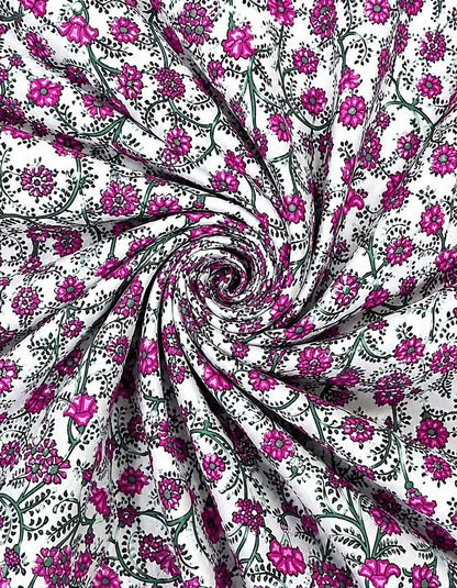 Gulabi Phool Jaal Cotton Running Fabric