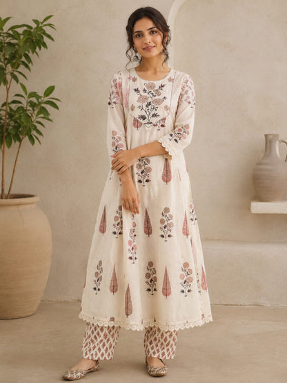 Gulbahar Pink Cotton Suit Set