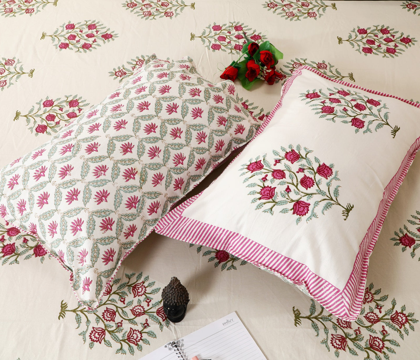 Gulmohar Garden Block Print Bedsheet Set
