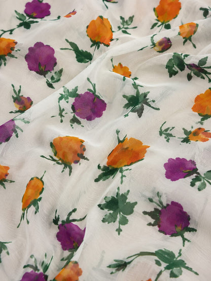 Gulnaar Floral Pure Mulmul Cotton Saree