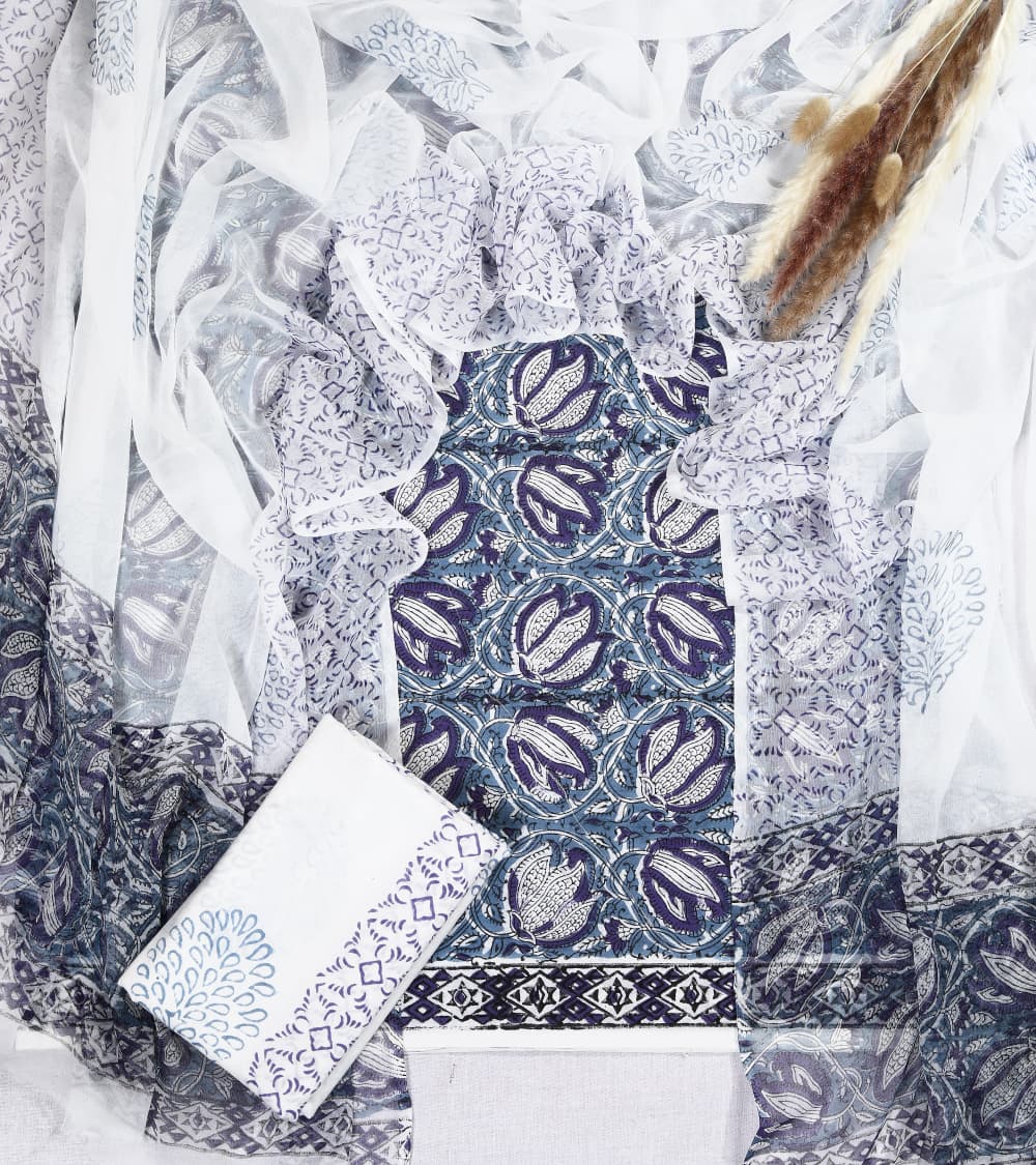 Hand Block Printed Cotton Salwar Suits