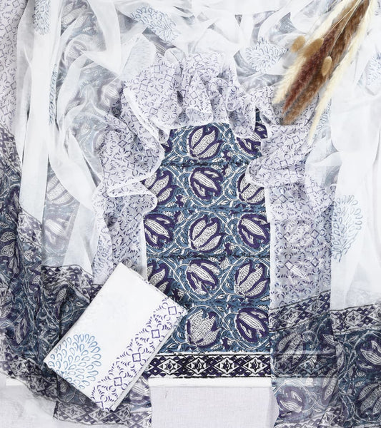 Hand Block Printed Cotton Salwar Suits