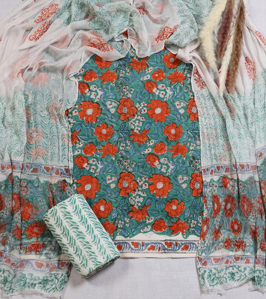 Hand Block Printed Cotton Salwar Suits