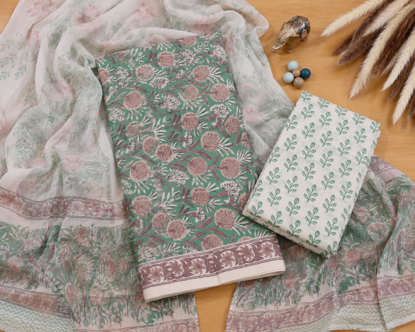 Hand Block Printed Cotton Salwar Suits