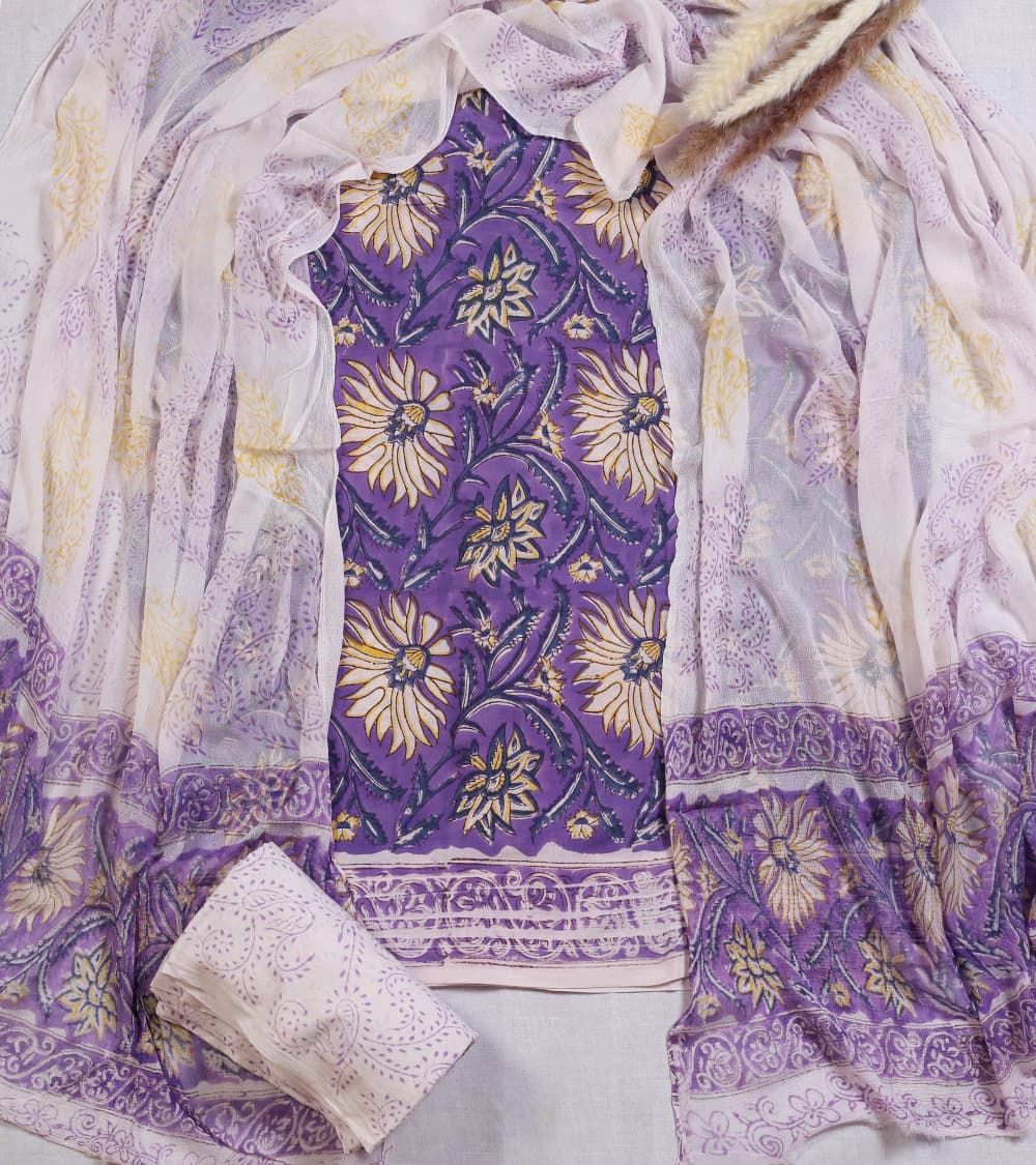 Hand Block Printed Cotton Salwar Suits