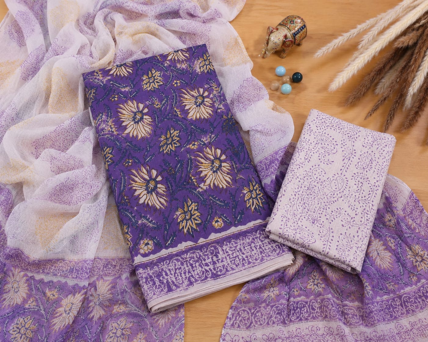 Hand Block Printed Cotton Salwar Suits