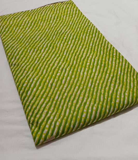 Hari Leheriya Cotton Running Fabric
