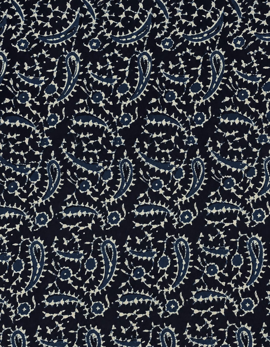 Indigo Jaal Cotton Running Fabric