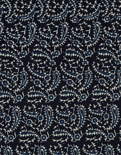 Indigo Jaal Cotton Running Fabric
