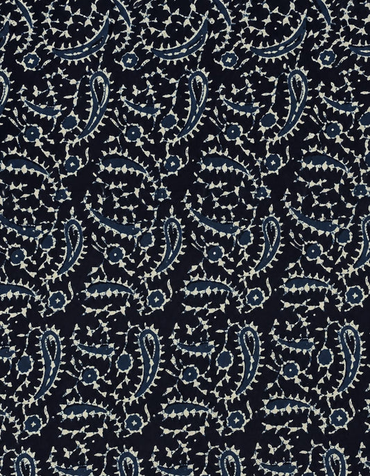 Indigo Jaal Cotton Running Fabric