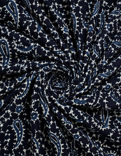 Indigo Jaal Cotton Running Fabric