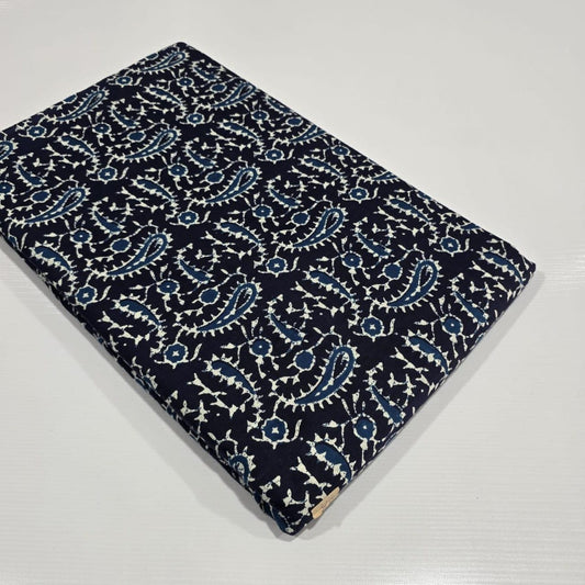 Indigo Jaal Cotton Running Fabric
