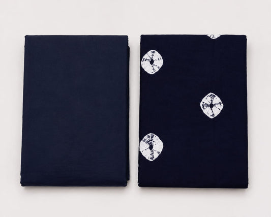 Midnight Indigo Tie-Dye Cotton Suit Set
