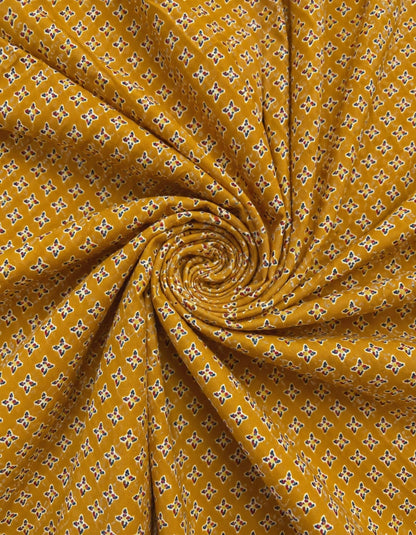 Kesariya Buta Cotton Running Fabric