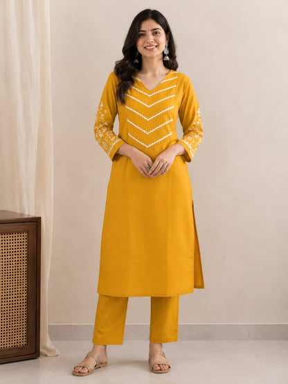 Marigold Muse Cotton Kurta Pant Set