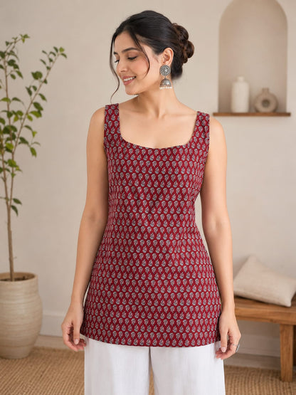Maroon Muse Strappy Short Kurti