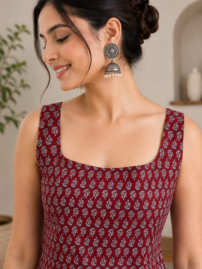 Maroon Muse Strappy Short Kurti