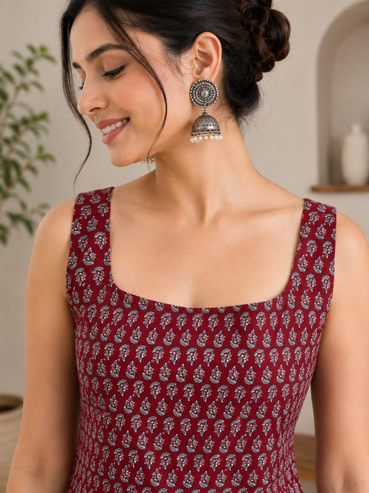 Maroon Muse Strappy Short Kurti