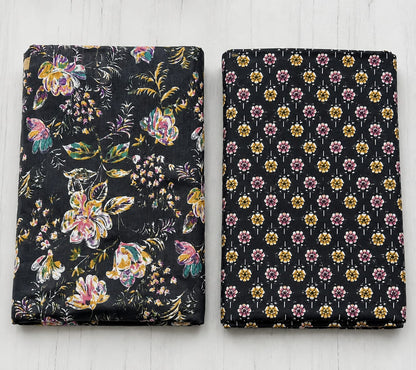 Midnight Floral Pure Cotton Block Print Suit Set