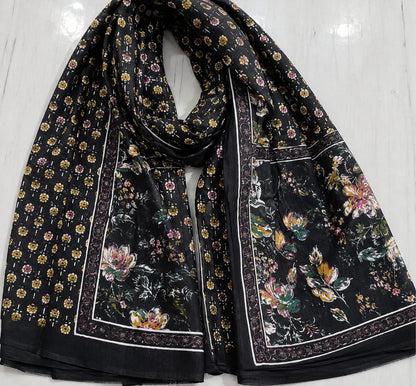 Midnight Floral Pure Cotton Block Print Suit Set