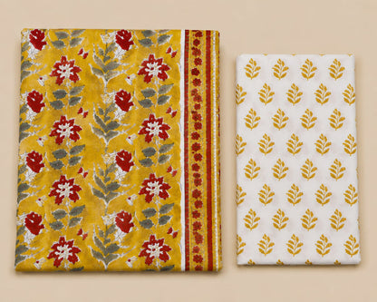 Mustard Bloom Kota Doriya Dupatta Suit Set